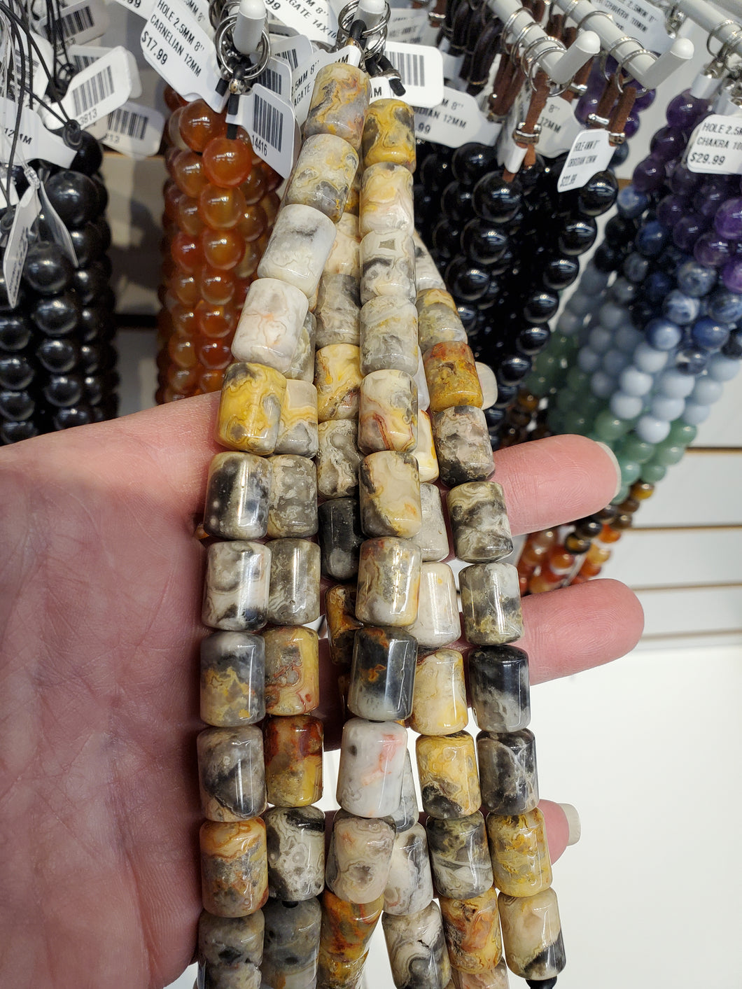 CRAZY AGATE COLUMN 14X10MM