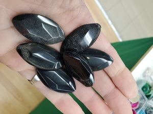 AGATE FACETED OVAL 39-40X19-20X8MM