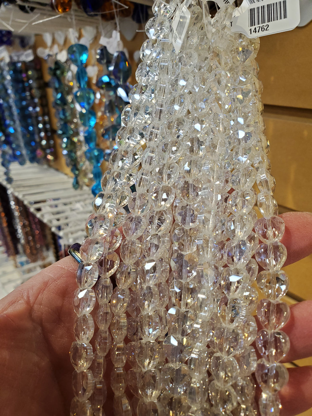 ELECTROPLATED GLASS FACETED HEART