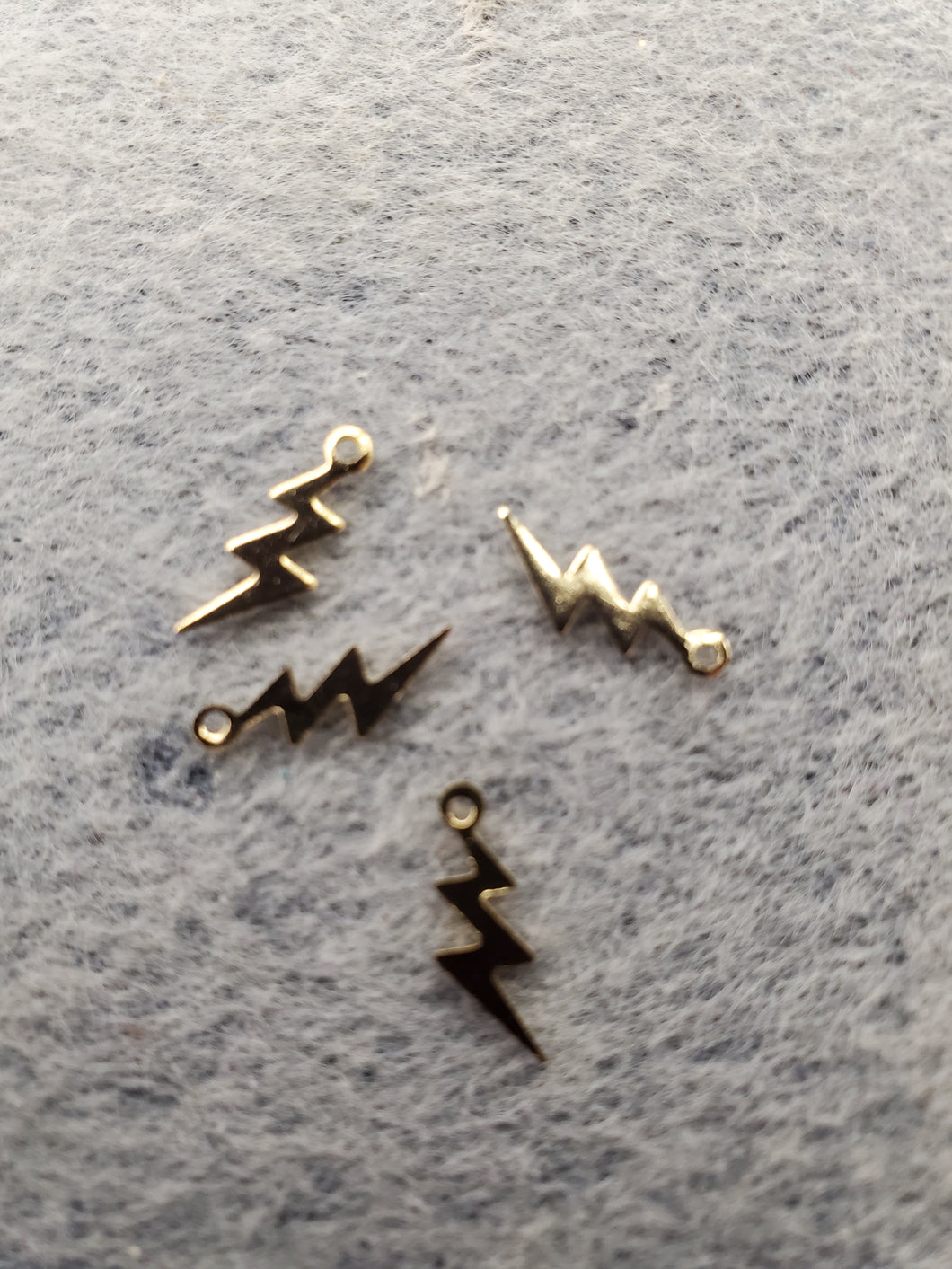 BRASS CHARM LIGHTNING BOLT