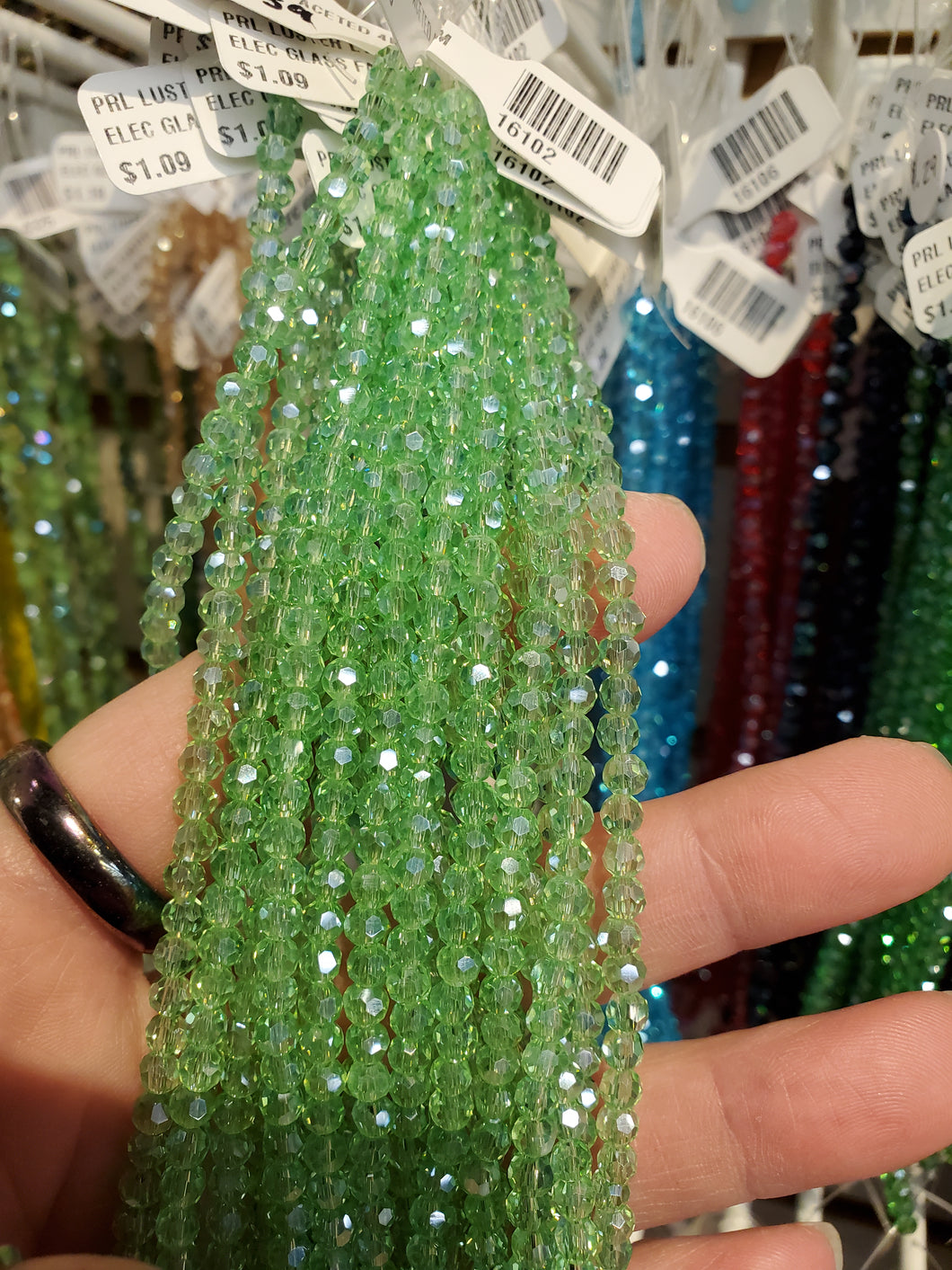 ELECTROPLATED GLASS FACETED 4MM