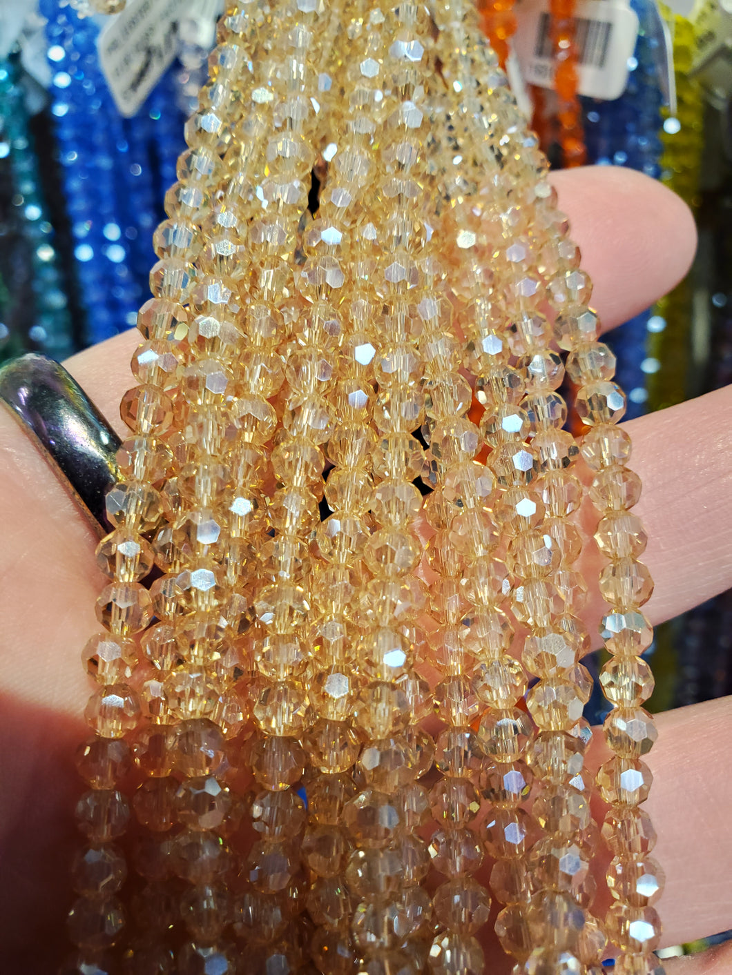 ELECTROPLATED GLASS FACETED 4MM