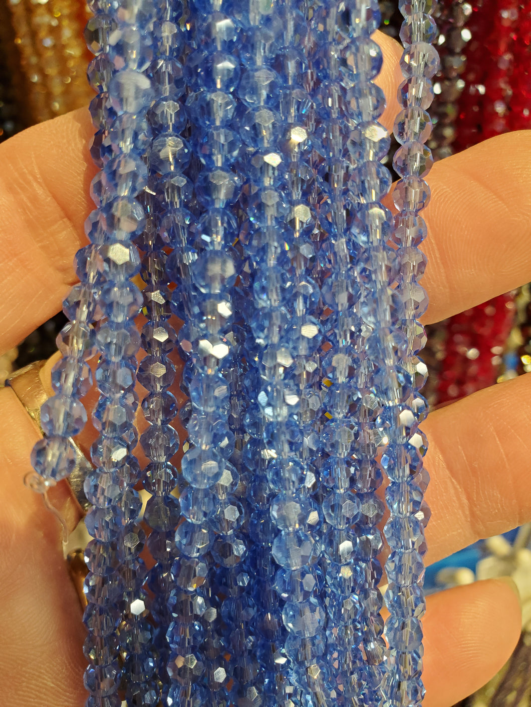 ELECTROPLATED GLASS FACETED 4MM