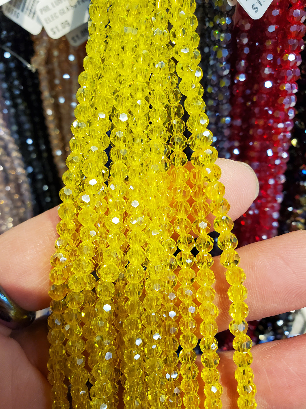 ELECTROPLATED GLASS FACETED 4MM