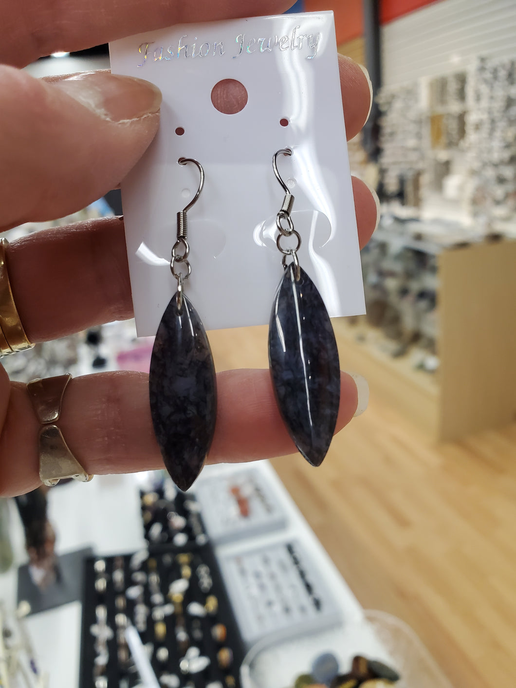 BLUE AGATE EARRINGS