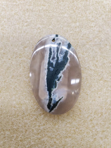MOSS AGATE DRILLED CABOCHON