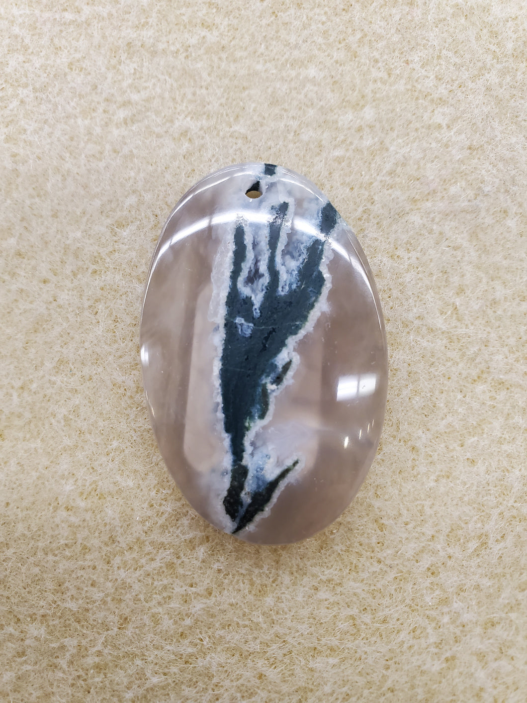MOSS AGATE DRILLED CABOCHON