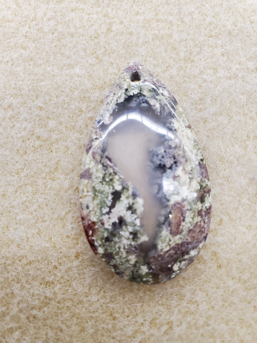 MOSS AGATE DRILLED CABOCHON