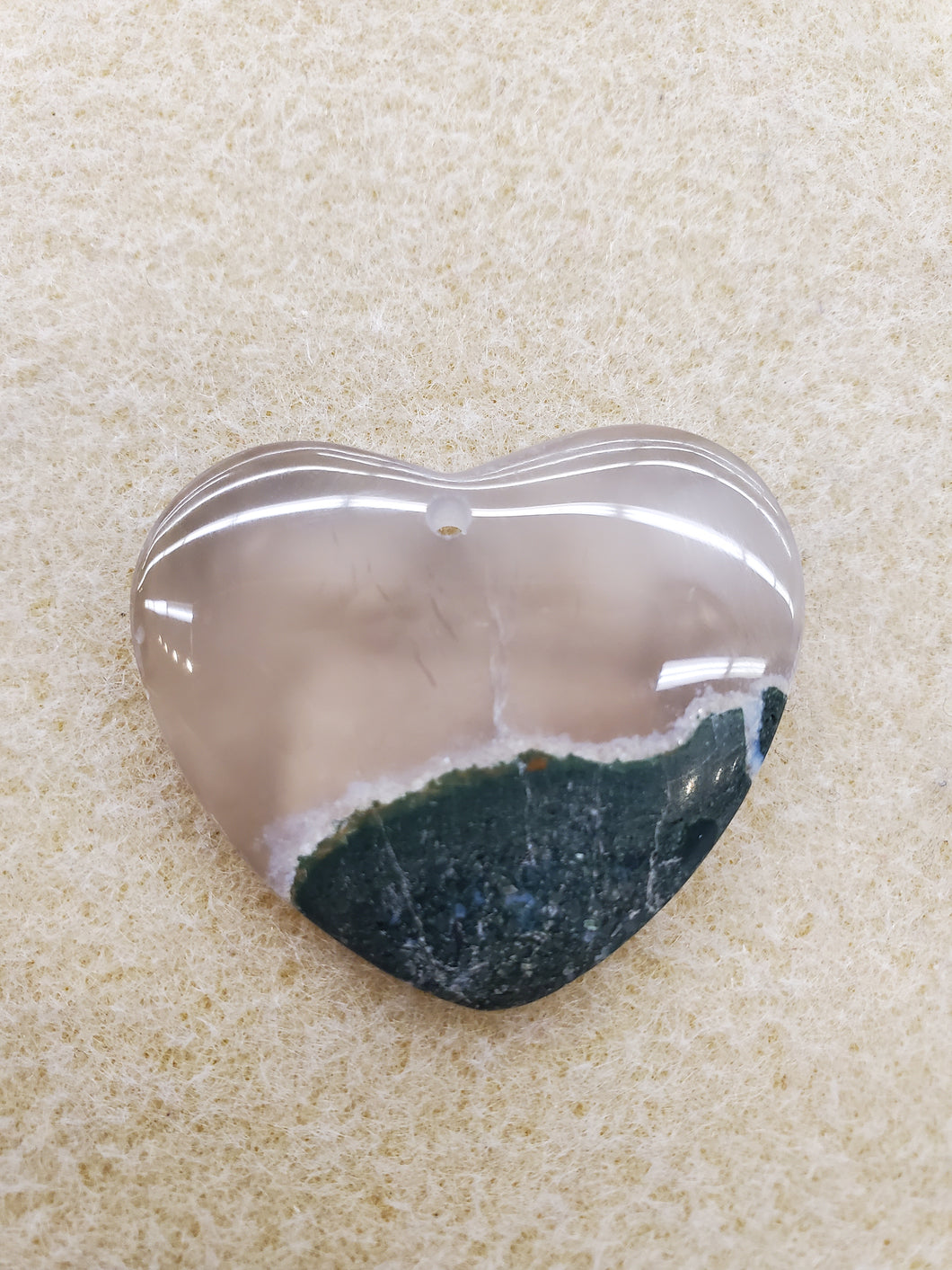MOSS AGATE DRILLED CABOCHON