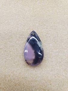PURPLE MOSS AGATE DRILLED CABOCHON