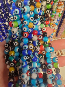 LAMPWORK EVIL EYE BEAD 8MM