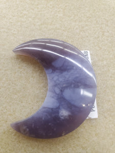 PURPLE MOSS AGATE CABOCHON MOON