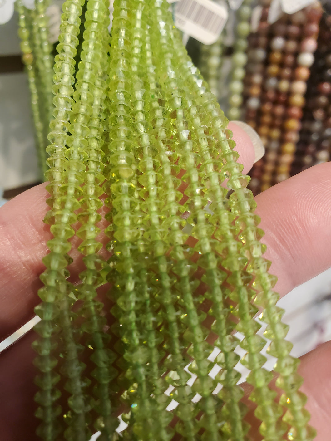 PERIDOT FACETED RONDELLE 3X4MM