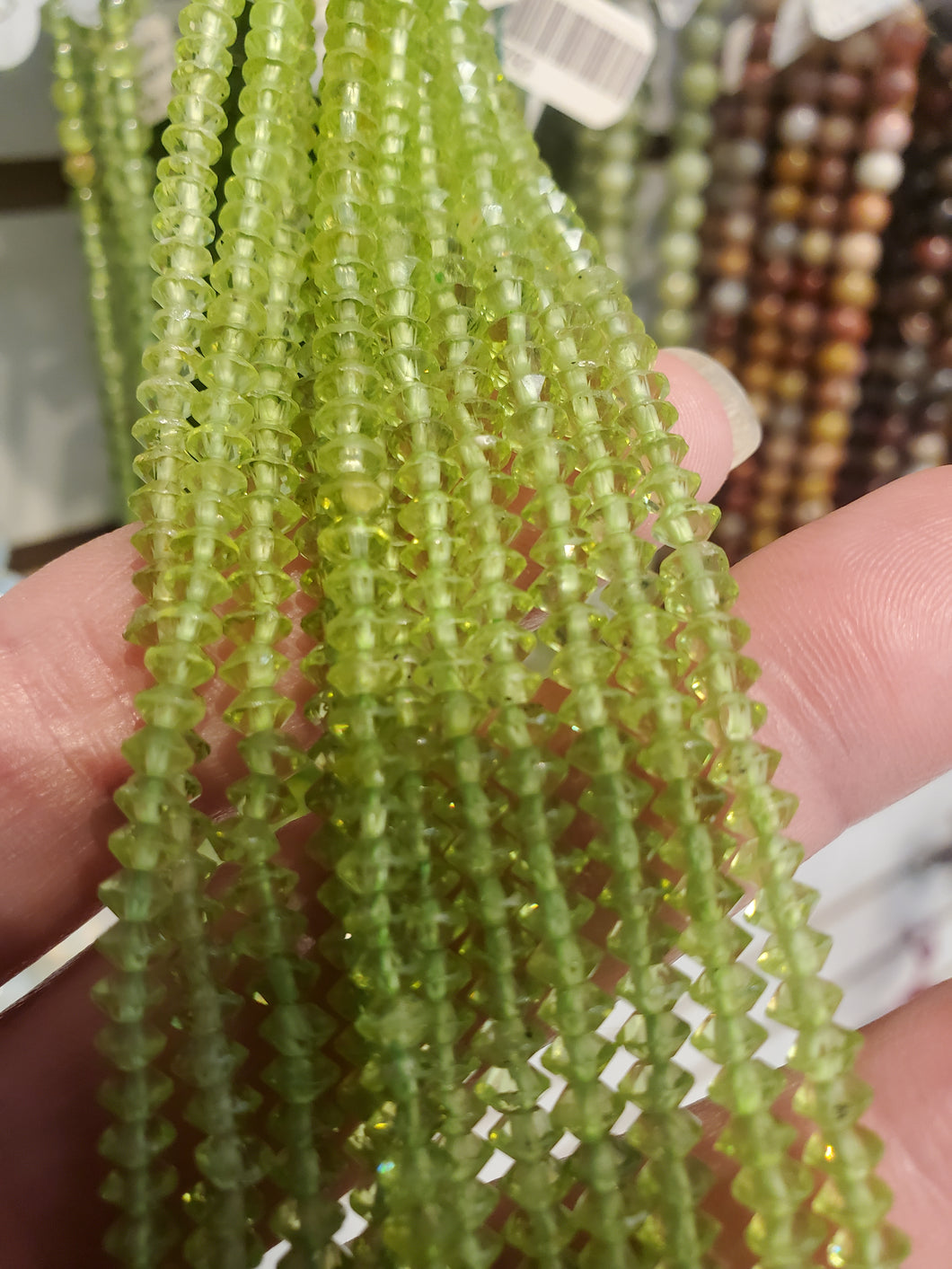 PERIDOT FACETED RONDELLE 3X4MM