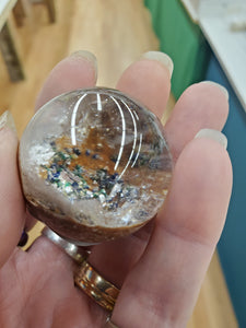 LODOLITE/PYRITE/AZURITE SPHERE