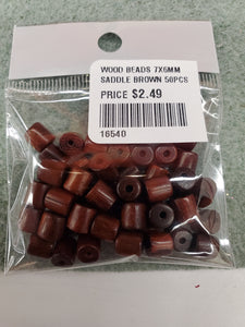 WOOD BEADS 7X6MM