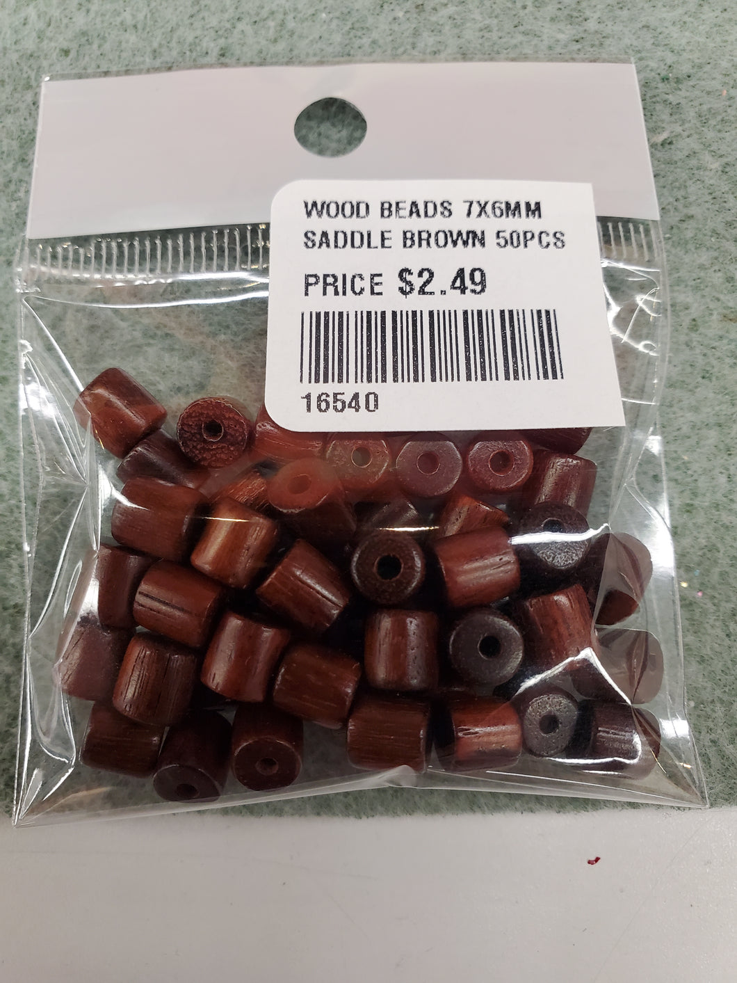 WOOD BEADS 7X6MM