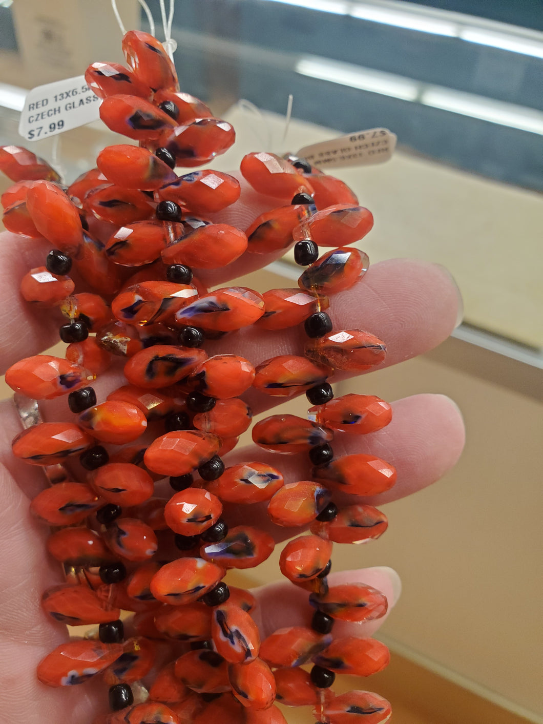 CZECH GLASS BRIOLETTE 13X6.5MM