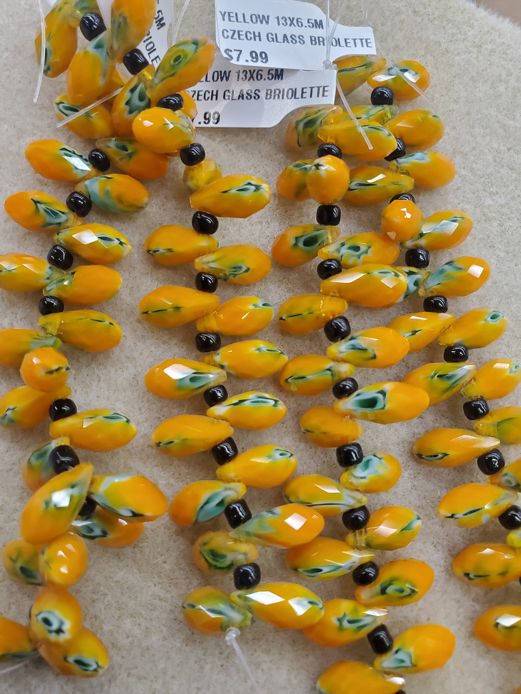 CZECH GLASS BRIOLETTE 13X6.5MM