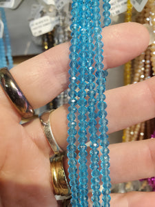 ELECTROPLATED GLASS FACETED 4X3MM