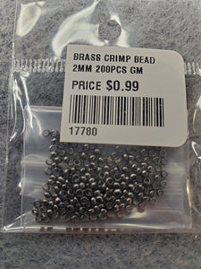 BRASS CRIMP BEAD 2MM