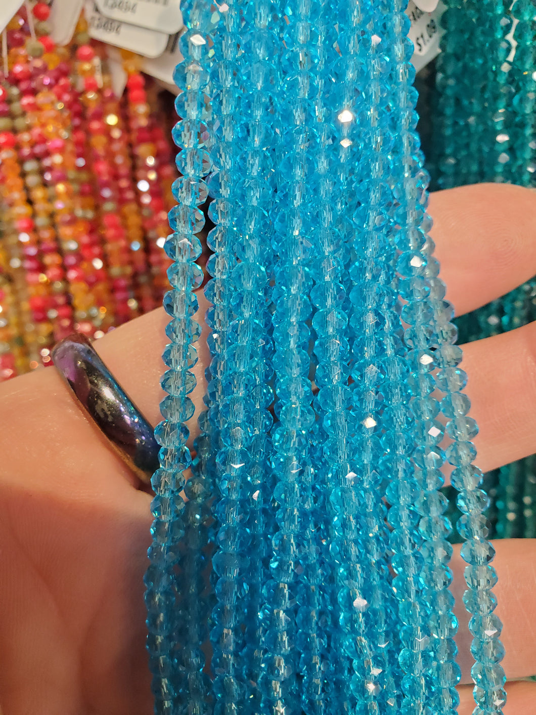 GLASS RONDELLE 4MM