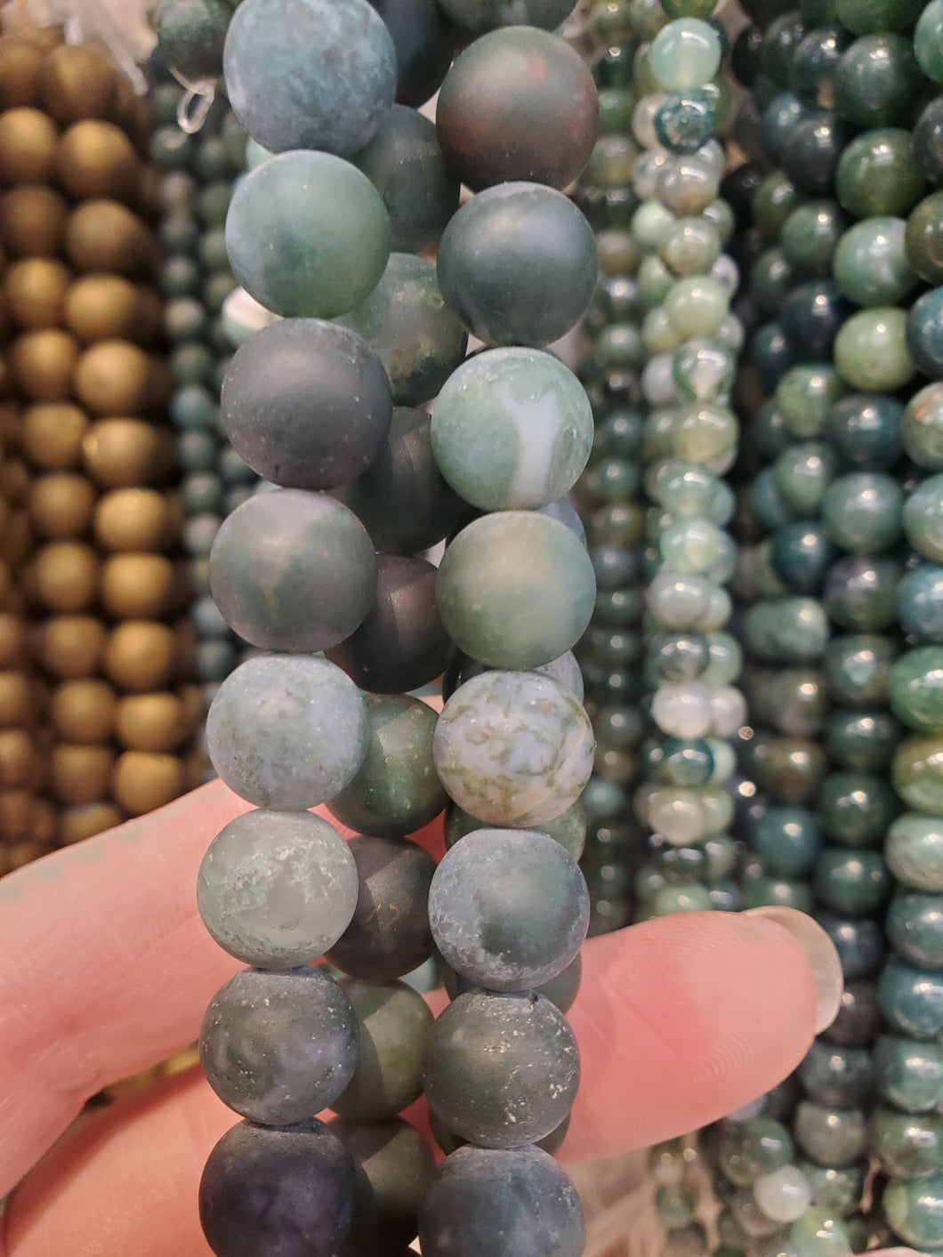 MOSS AGATE 10MM MATTE