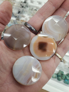 BANDED AGATE FLAT ROUND 37x12MM