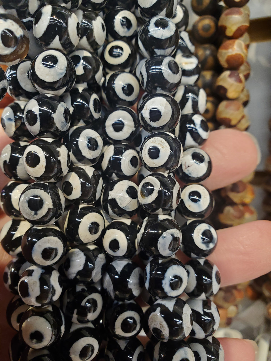 AGATE DZI BEAD 10MM