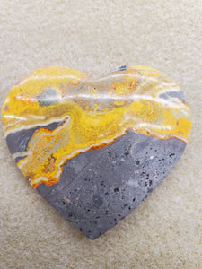 BUMBLEBEE JASPER HEART CABOCHON
