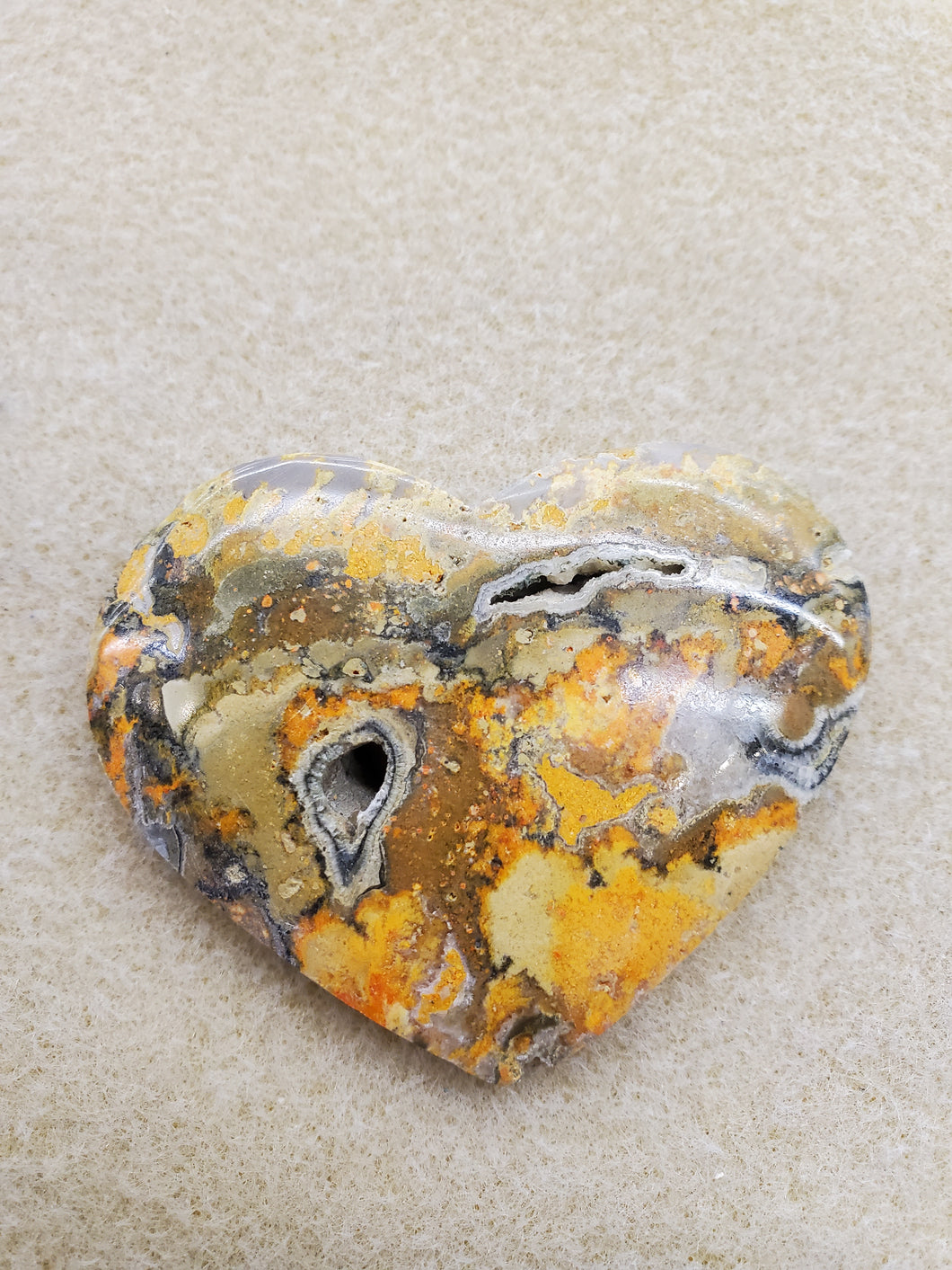 BUMBLEBEE JASPER HEART CABOCHON