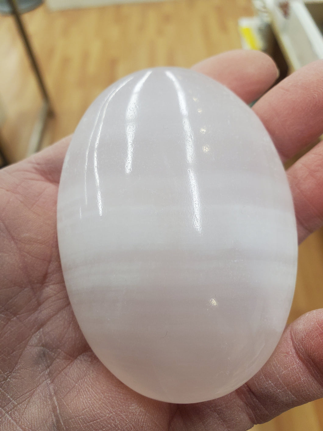 PINK CALCITE PALM STONE