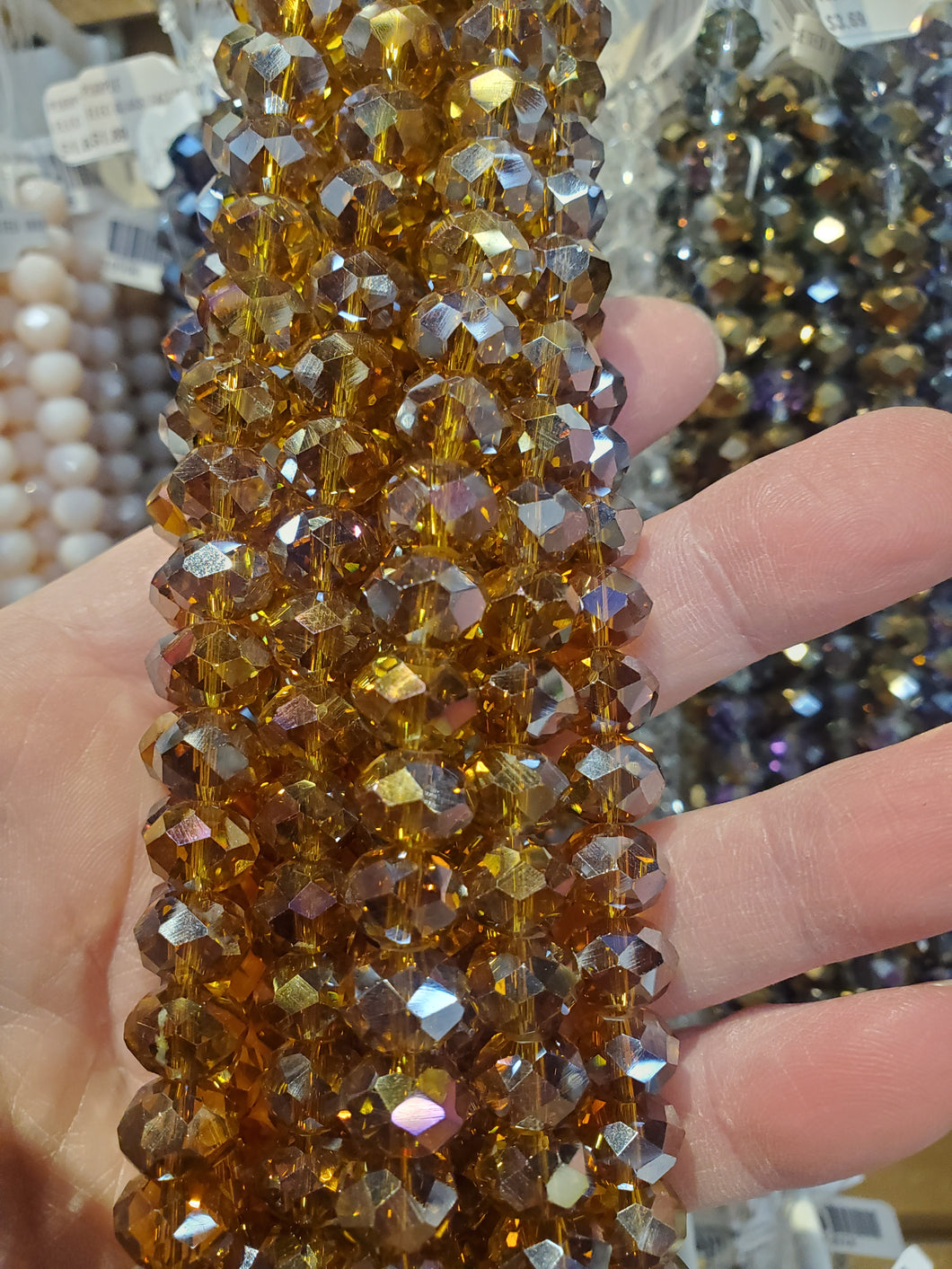 ELECTROPLATED GLASS 10X8MM FACETED