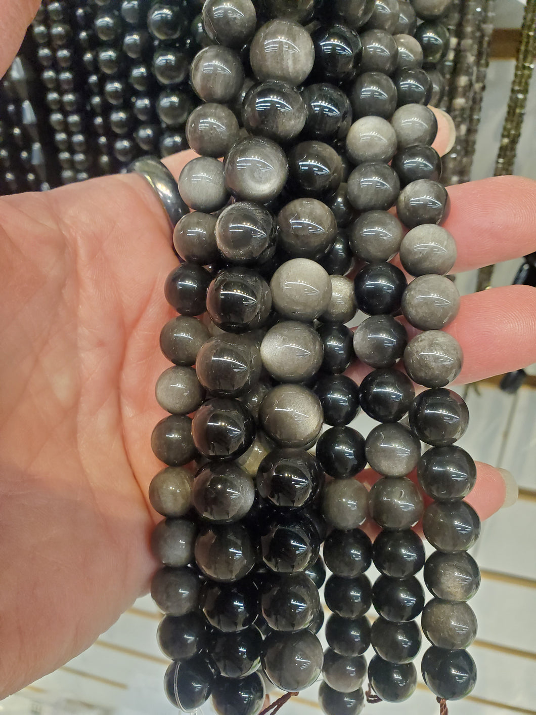 SILVER OBSIDIAN 10MM