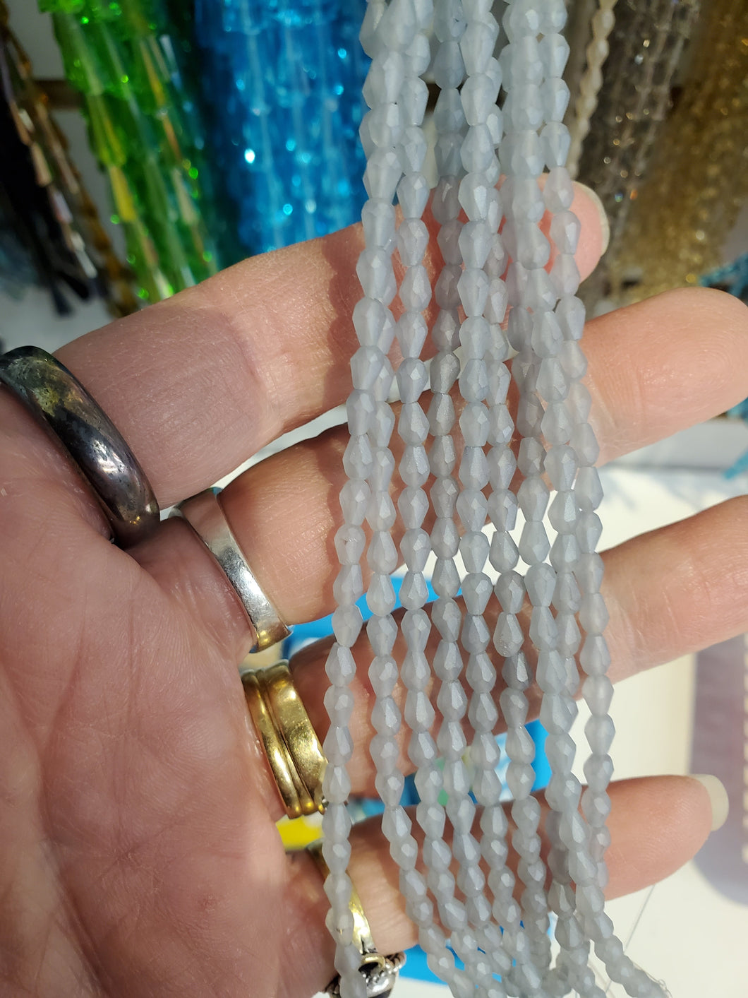 CRYSTAL FACETED DROP 5X3.5MM MATTE
