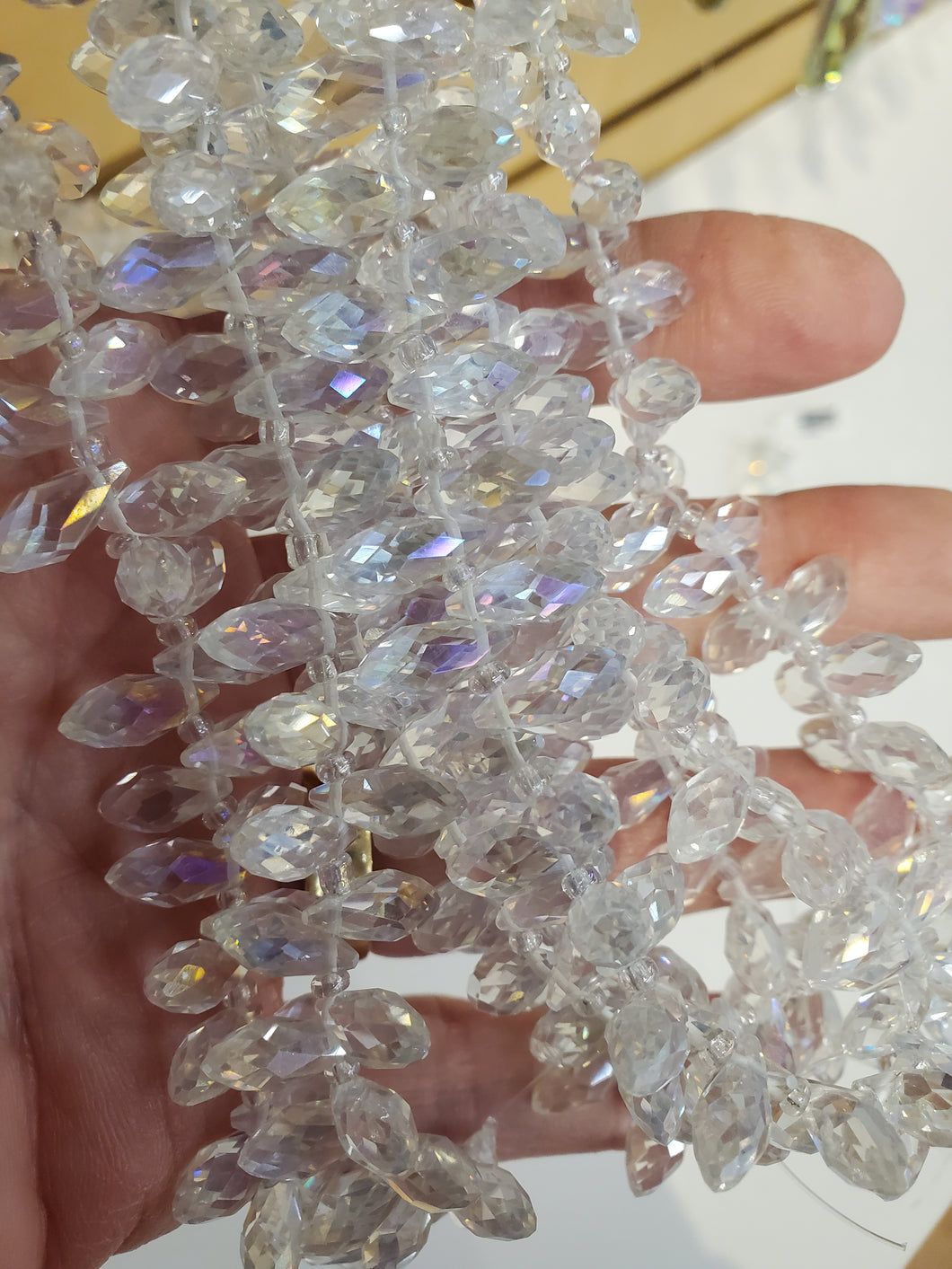 FACETED GLASS BRIOLETTE 13X6MM