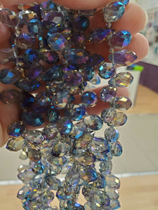 ELECTROPLATED GLASS BRIOLETTE 13X8MM