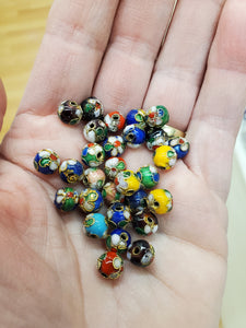 CLOISONNE BEADS 8MM HANDMADE