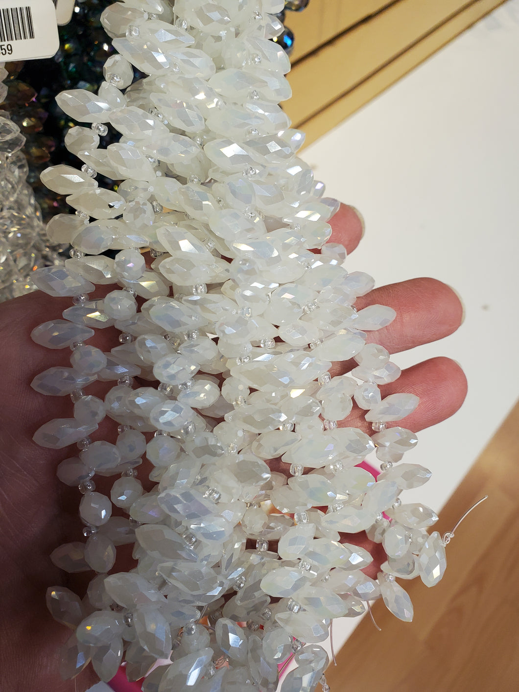 ELECTROPLATED GLASS BRIOLETTE 12X6MM