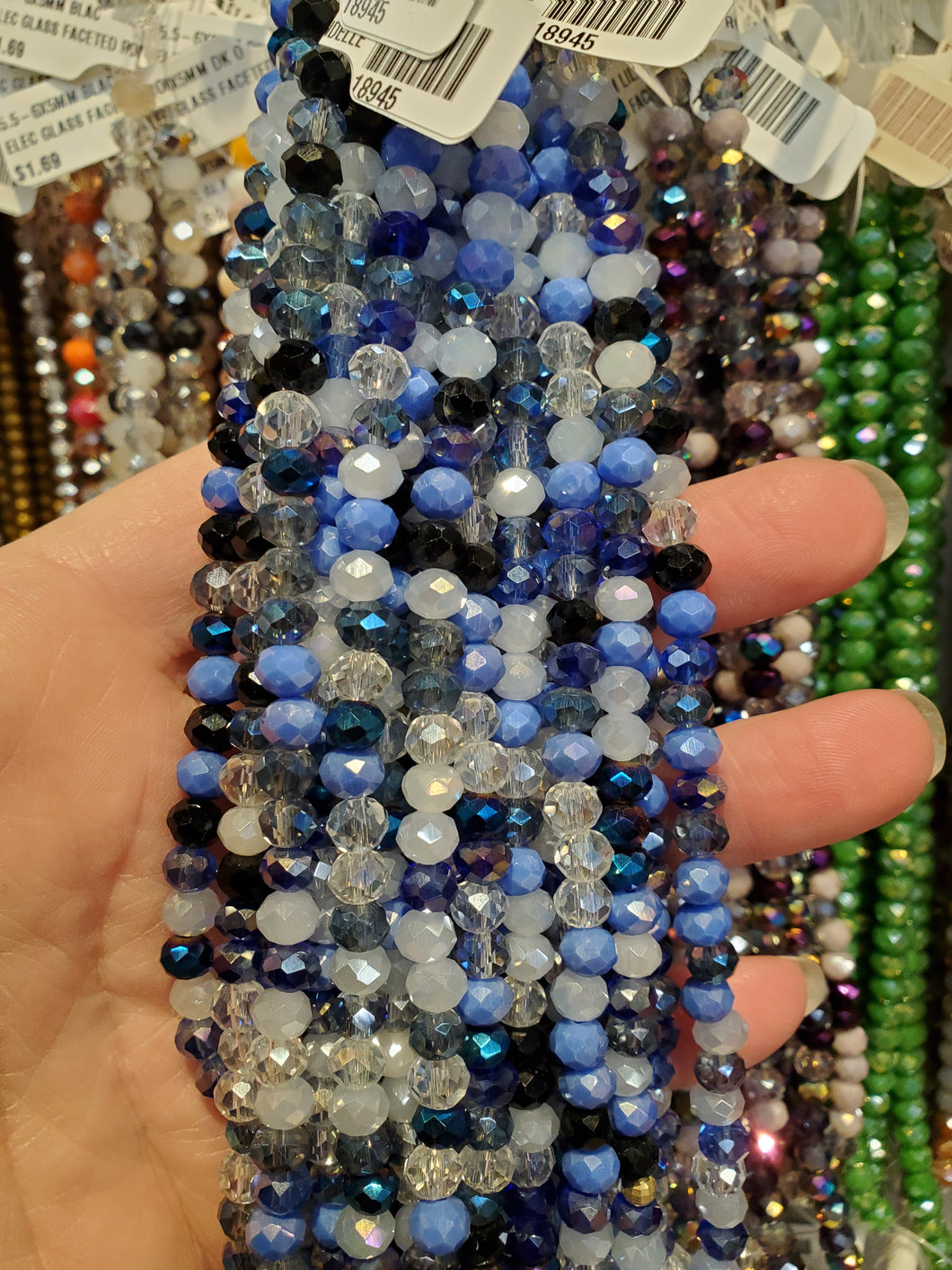 ELECTROPLATE GLASS FACETED RONDELLE 5.5-6X5MM