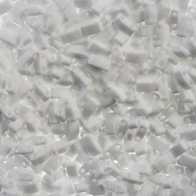 MIYUKI TILA HALF CUT 2-HOLE OP CHALK WHITE MATTE 0402F