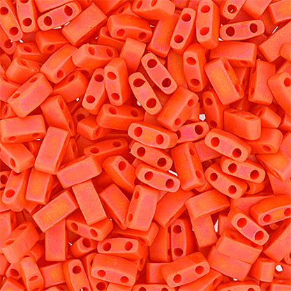 MIYUKI TILA HALF CUT 2-HOLE OP CORAL AB MATTE 0406FR