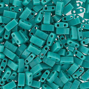 MIYUKI TILA HALF CUT 2-HOLE OP TURQUOISE LUSTER 0412