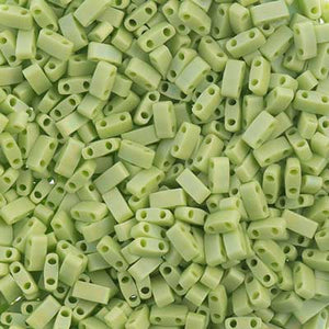 MIYUKI TILA HALF CUT 2-HOLE OP CHARTREUSE AB MATTE 0416FR