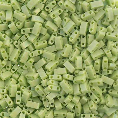 MIYUKI TILA HALF CUT 2-HOLE OP CHARTREUSE AB MATTE 0416FR