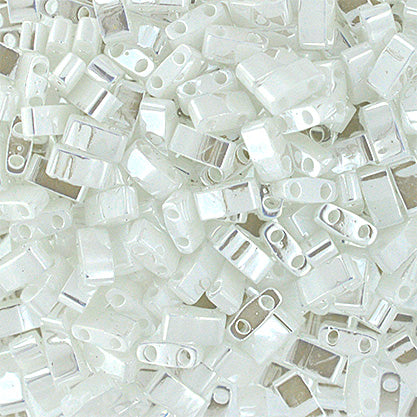 MIYUKI TILA HALF CUT 2-HOLE OP WHITE PEARL CEYLON 0420