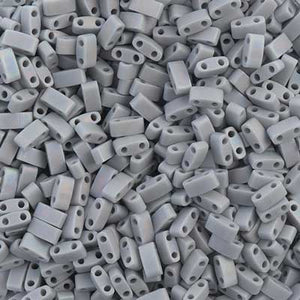 MIYUKI TILA HALF CUT 2-HOLE OP SILVER GRAY AB MATTE 0498FR