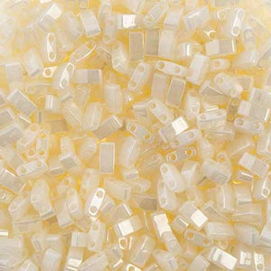 MIYUKI TILA HALF CUT 2-HOLE OP WHITE GLAZED 0512