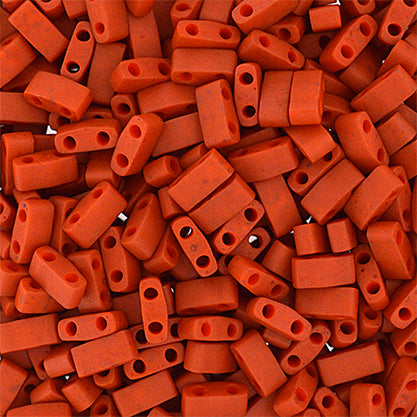 MIYUKI TILA HALF CUT 2-HOLE OP DK ORANGE MATTE 2315