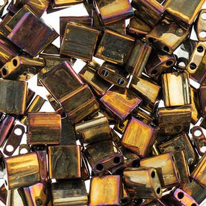 MIYUKI TILA 2-HOLE GOLD OP IRIS METALLIC 0462